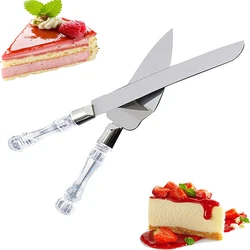 Wedding Clear Cake Cutter and Server Set with Crystal Handle Cake Cutting Set Reusable Wedding Reception Tableware Supplies