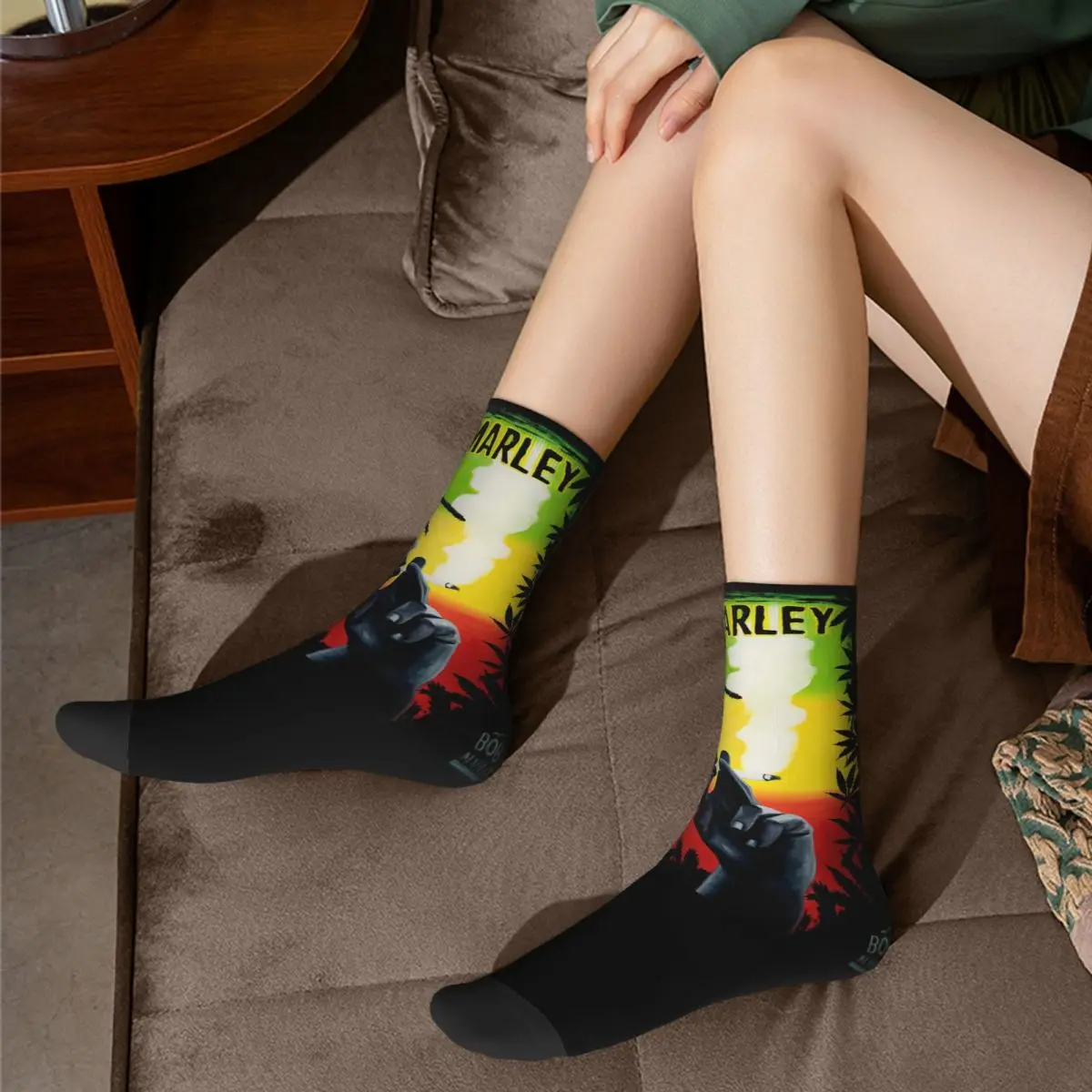 Fashion Male Men Socks Casual Bob-Marley Smoking Sock Jamaican Music Skateboard Women\'s Stockings Spring Summer Autumn Winter