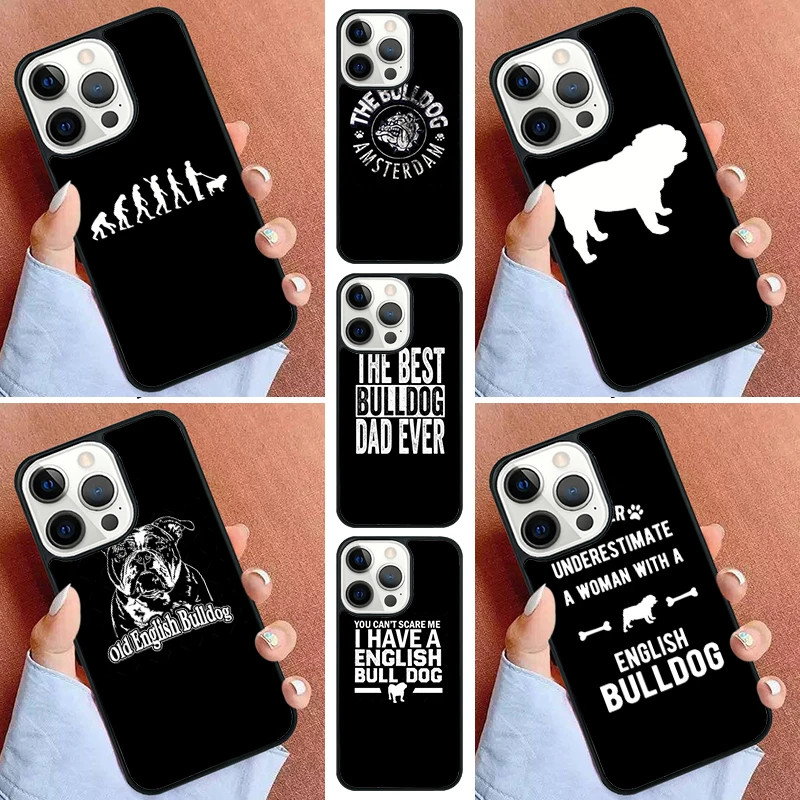 English Bulldog heartbeat TPU Phone Case For iPhone 11 12 13 14 15 16 Pro Max Mini Cover For iPhone Max 5 6 7 8 Plus