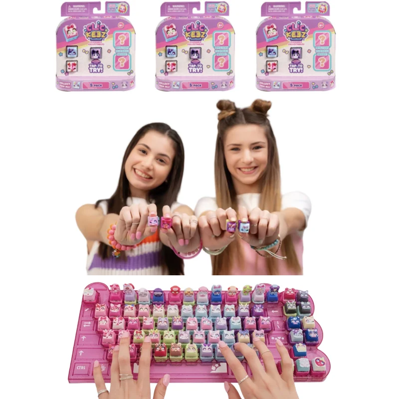 

New Clickee Mechanical Keyboard Hat Backpack Pendant Key Chain Pet Doll Blind Box Decompression Collection Children's Toys.