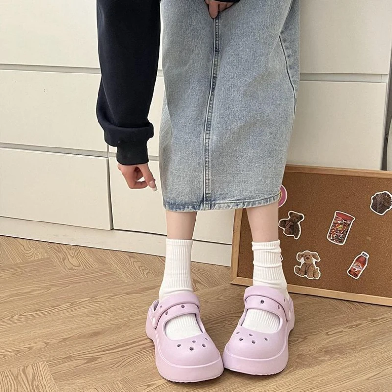 Summer 2025 Cute Junior Kawaii Shoes Slides Thick Women\'s Slippers and Ladies Sandals Platform Soft New Fashion 39 Vip Pvc B Y F