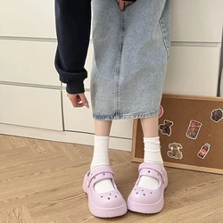Summer 2025 Cute Junior Kawaii Shoes Slides Thick Women's Slippers and Ladies Sandals Platform Soft New Fashion 39 Vip Pvc B Y F