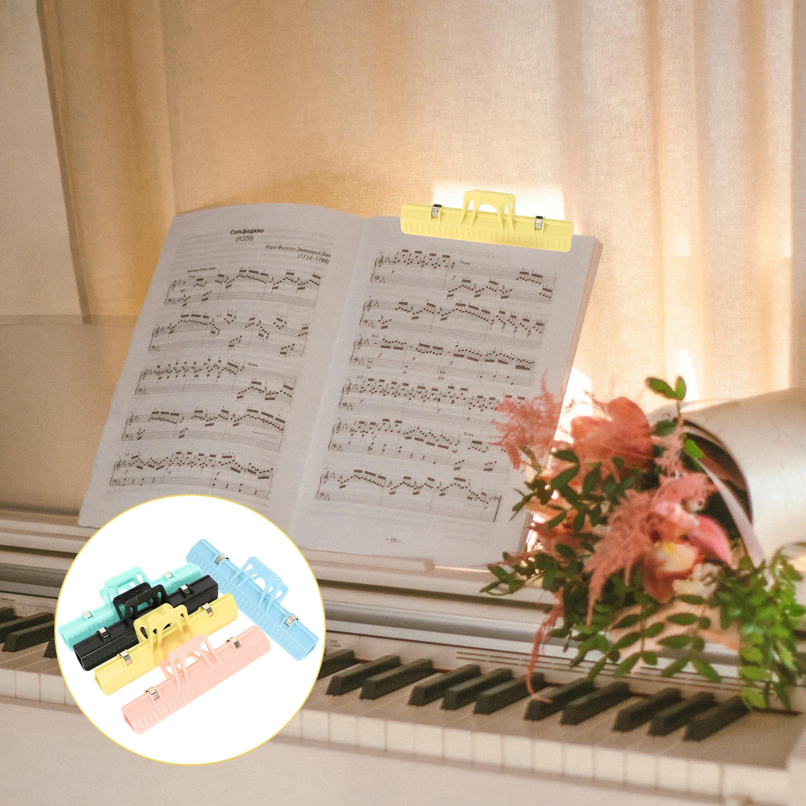 

5 Pcs Musical Books Piano Page Holder for Paper Clips Note Claw Score Sheet