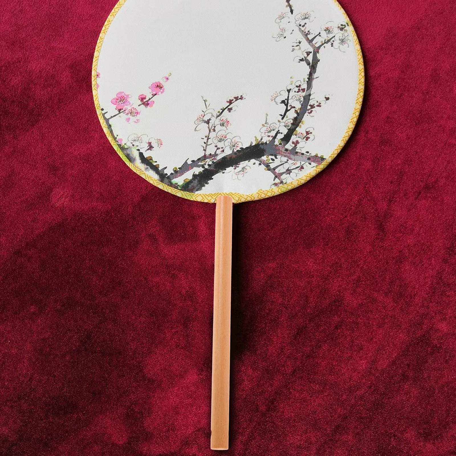 

10pcs Round Vintage Wooden Hand Diy Craft Chinese Style Circular Comfortable Grip Outdoor Summer Accessories Wedding Folding