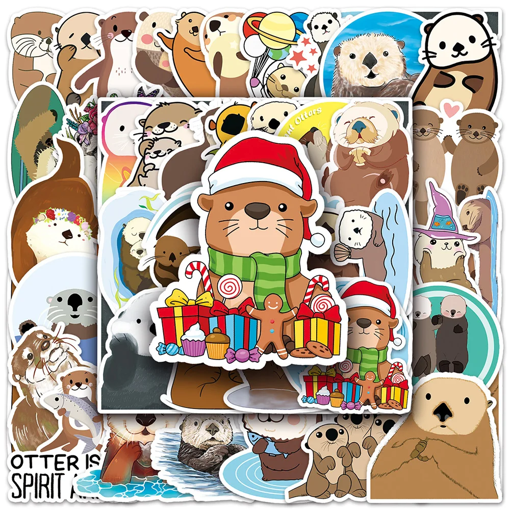 10/30/50pcs Funny Cute Animal Otter Stickers Kawaii Cartoon Sticker Skateboard Luggage Phone Guitar Waterproof Graffiti Decals