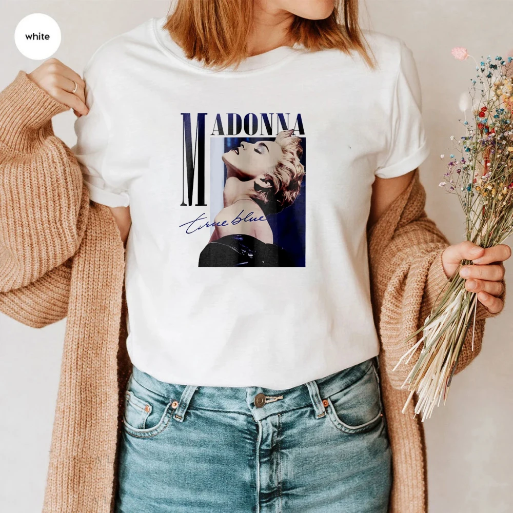 Vintage Madonna T-shirt Shirt Classic Album Inspired Graphic Tee Tour Music Merch Pop Music Harajuku Print Short Sleeve Top