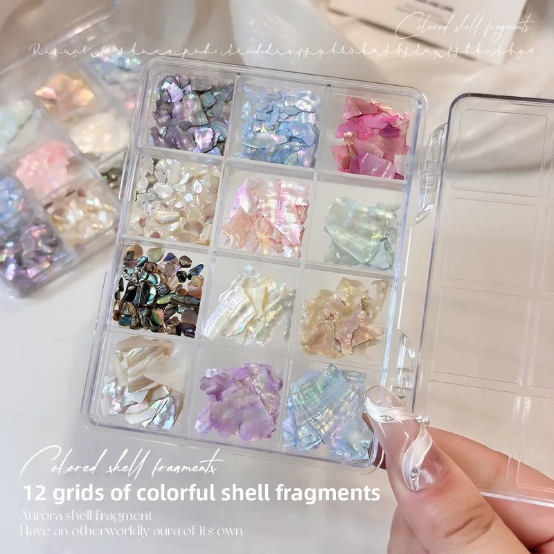 Decorazioni per Unghie 3D con 12 Griglie di Scaglie Iridescenti, Pezzi Ultra Sottili in Madreperla e Acetato per Nail Art Fai-da-Te