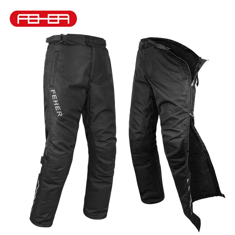 

FEHER Men's Motorcycle Pants Black Waterproof Windproof Warm Quick Take Off Pants High Quality Outdoor Motorcycle Riding Pants