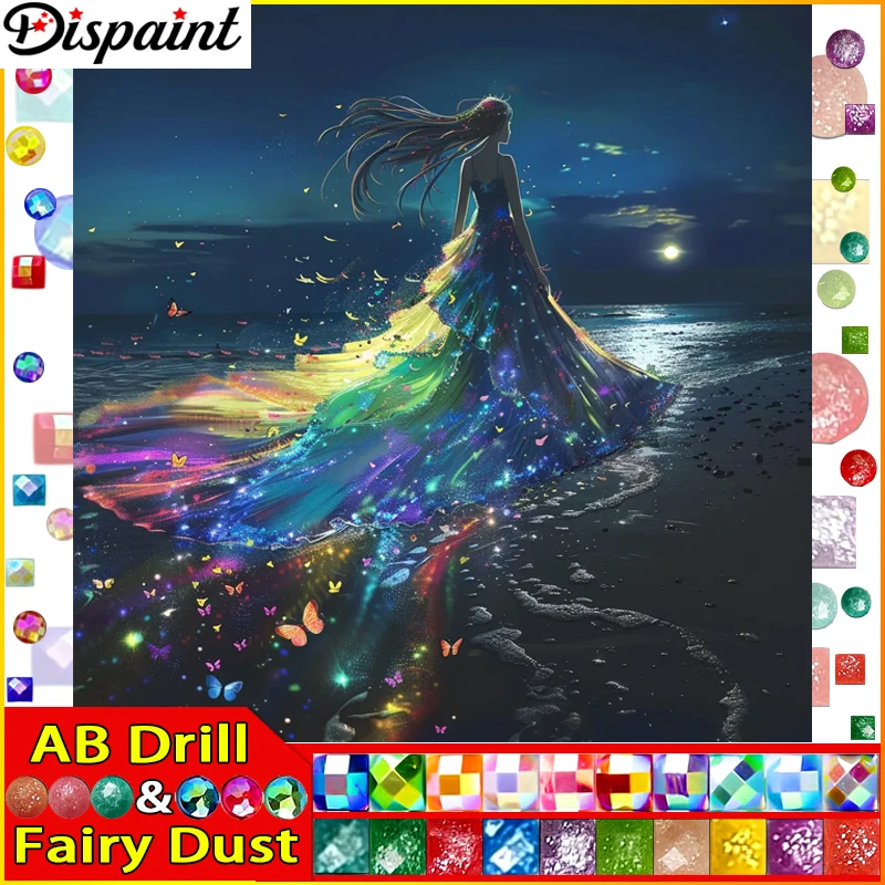 Dispaint Fairy Dust AB Diamond Painting Full Square/Round Drill 5D DIY