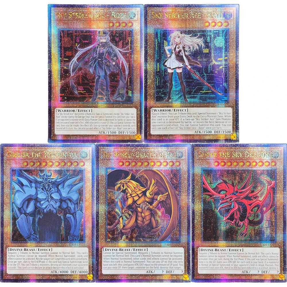 

ЮГО! Игровые карты QCSCR Египетские золотые карты Голографическая четверть века Secret Rare Sky Striker Ace - Raye/Roze Коллекционные карты