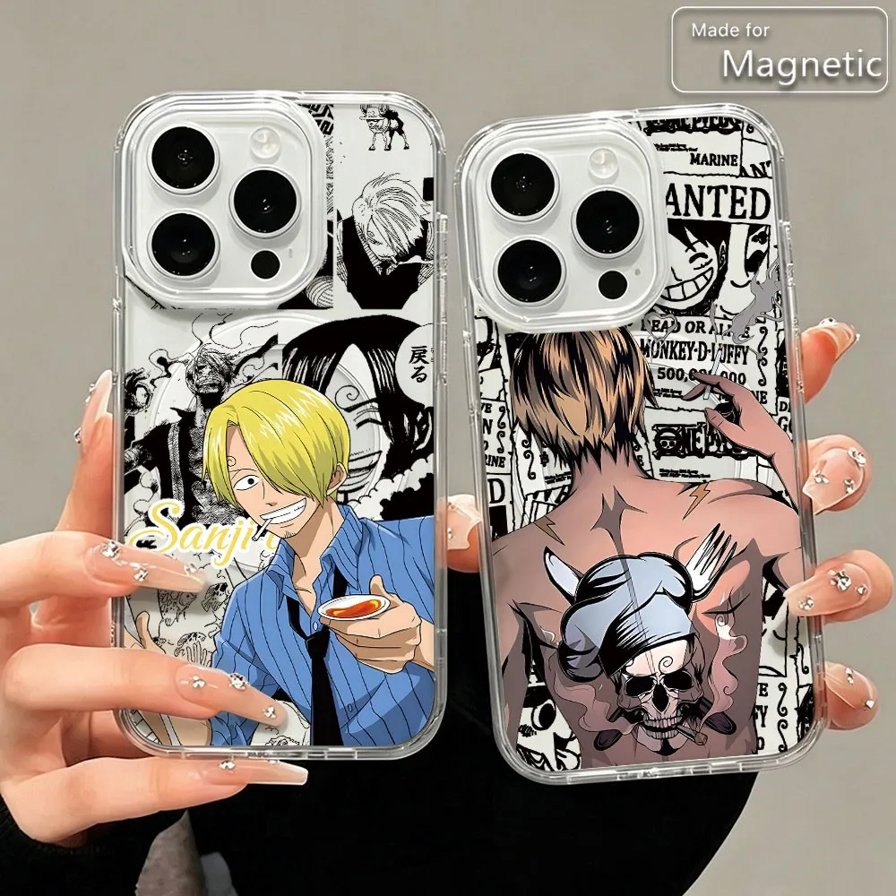 Cool One Pieces logo Magnetic Phone Case for Samsung Galaxy S25 S24 S23 S22 S21 S20 FE Edge Plus Ultra 5G Soft Clear TPU Cover
