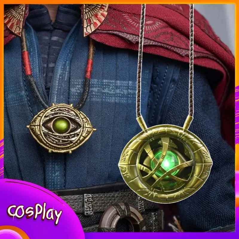 Dr. Strange Eye Of Agamotto Necklace Action Figure Cosplay Costumes Prop Model Toy Collection Decoration Birthday X-Mas Gift Kid