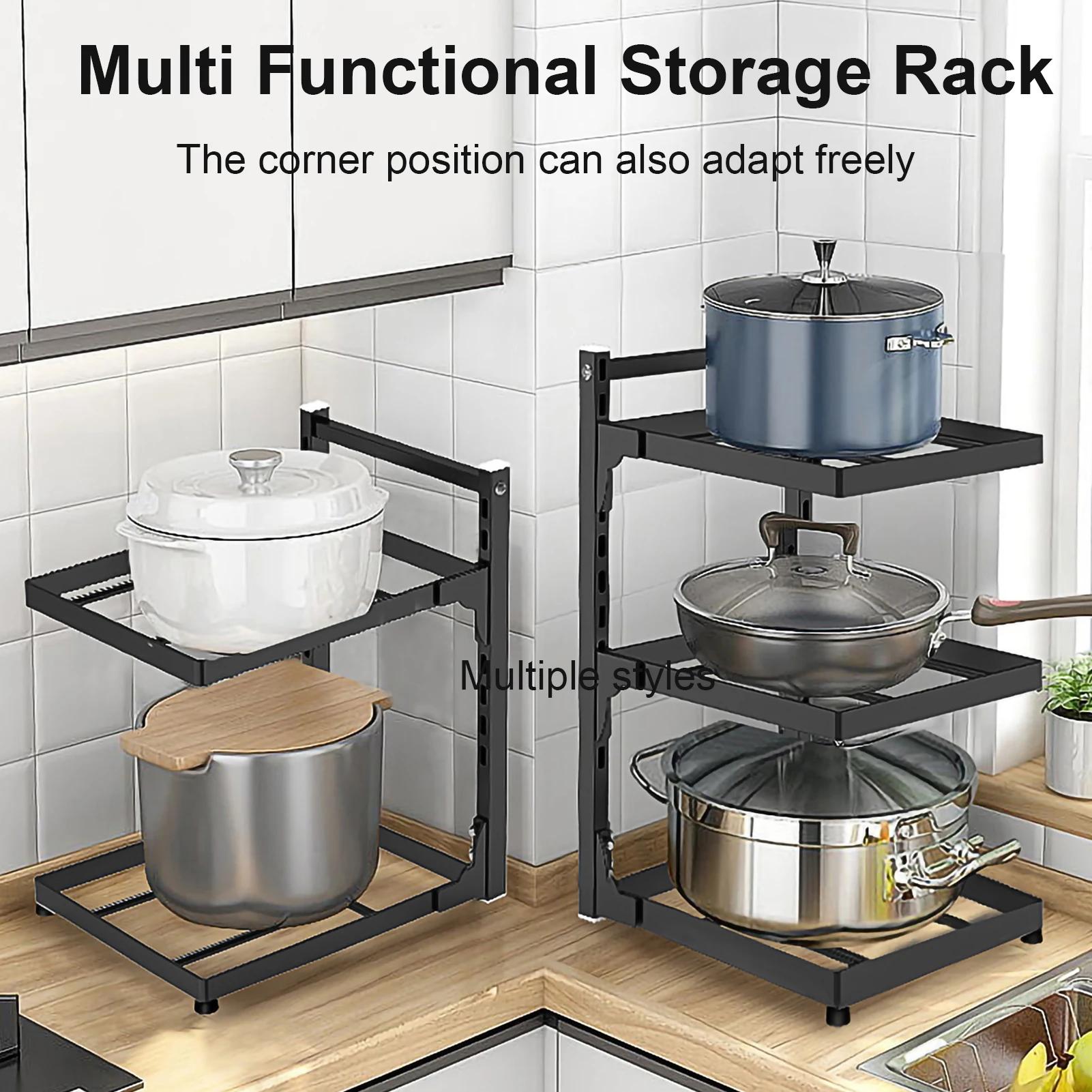 Kitchen Storage Rack Floor Standing Multi-layer Household Microwave Stove Easy To Assemble Bathroom Seasoning Storage Rack