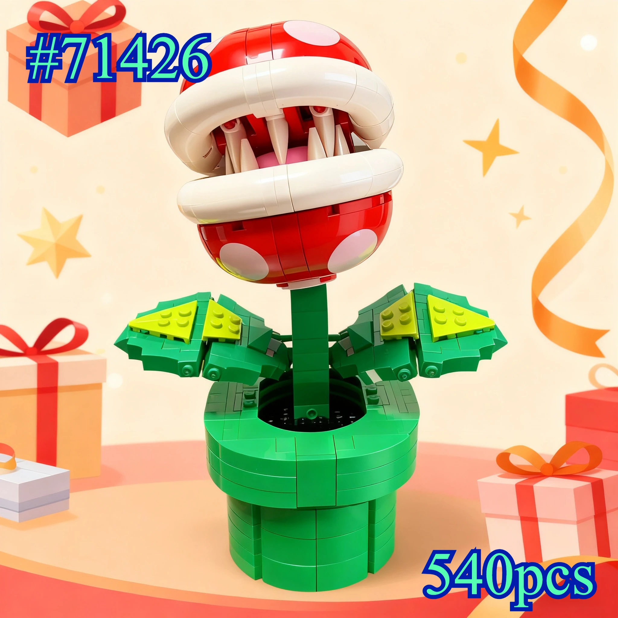 الزهور يمكن أن تأكل البشر 71426 مجموعات مكعبات البناء متوافقة مع جزيئات ليغو مناسبة لهدايا عيد الميلاد 540 قطعة