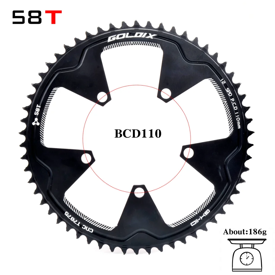 GOLDIX 110-5 BCD 110BCD Road Bike Chainring Narrow Wide 38T-58T Bike Chainwheel Forshimano sram Bicycle crank Accessories