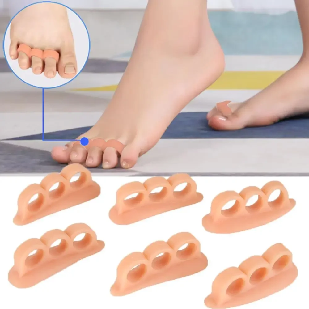 1pair Toe Separation Corrector Splint Relieves Painful Hallux Valgus Deformity Corrector Reusable Portable Skin Colors Household