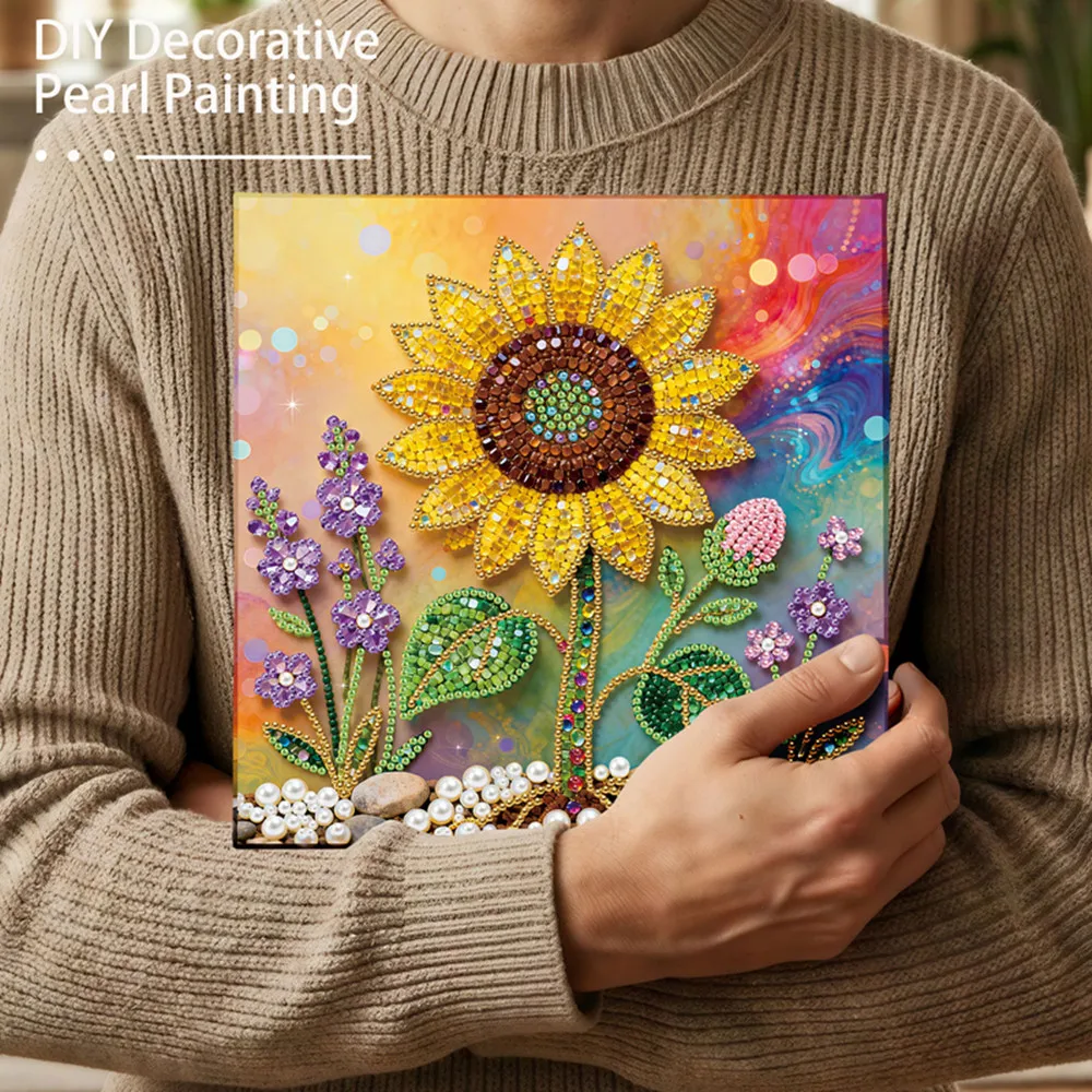 

Алмазная мозаика DIY: Подсолнух, ручная работа, декор для гостиной, 5D жемчужная живопись, праздничный подарок