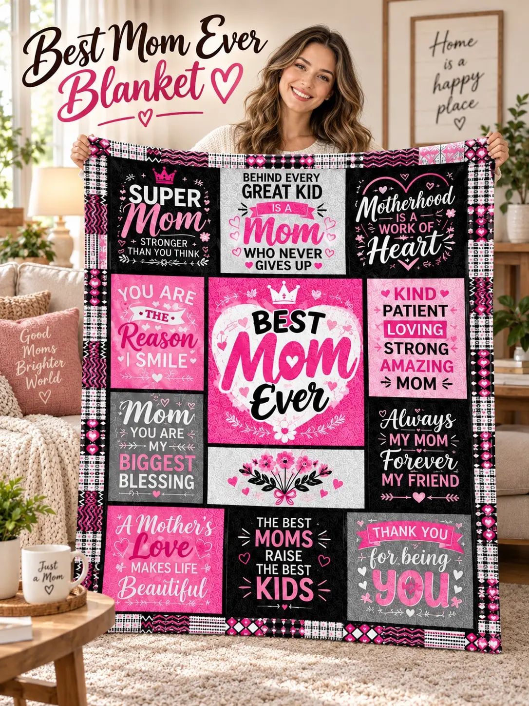 Family Memory Flannel Blankets & Throws Gift Blanket for Daughter and Family Thanksgiving Christmas Anniversary Birthday Home Decor Living Room Bedroom Sofa Bed Cover Memory Keepsake Present Meaningful Holiday Gift Idea Personal Touch Family Friends