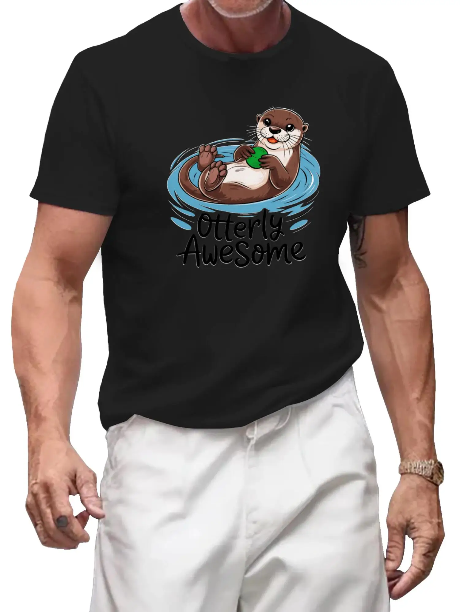 

Забавная футболка с выдрой, милая чудовая рубашка с выдрой, футболка с рисунком выдры, подарок для любителей животных, уникальная забавная футболка с выдрой