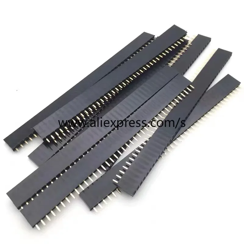 10Pcs40Pin 1x40Pin 2.54mm Single Row Male And Female 2.54 Breakable Pin Header PCB JST Connector Strip For Arduino DIY Kit