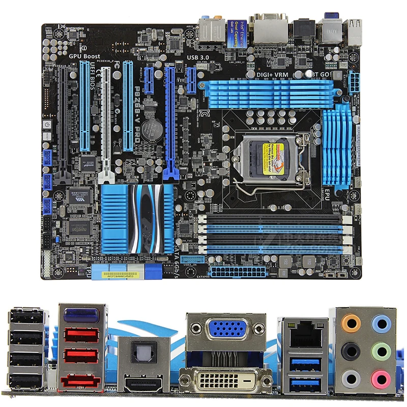 For Intel Z68 P8Z68-V PRO motherboard Used original LGA1155 LGA 1155 DDR3 32GB USB2.0 SATA2 Desktop Mainboard