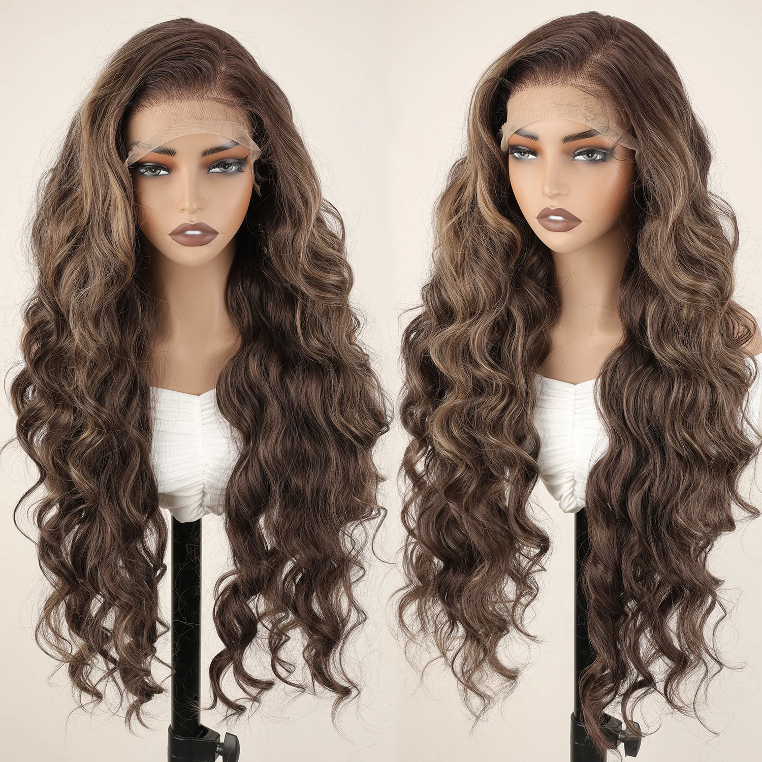 x-tress-highlight-blonde13x6-free-part-synthetic-lace-front-wig-32inch-long-loose-wave-lace-frontal-wig-with-baby-hair-for-women