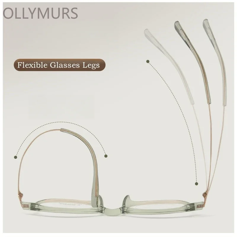 KIZN Fashion TR90 إطار نظارات من التيتانيوم النقي للنساء نظارات دائرية كلاسيكية خفيفة للغاية وصفة طبية صغيرة للرجال M8210