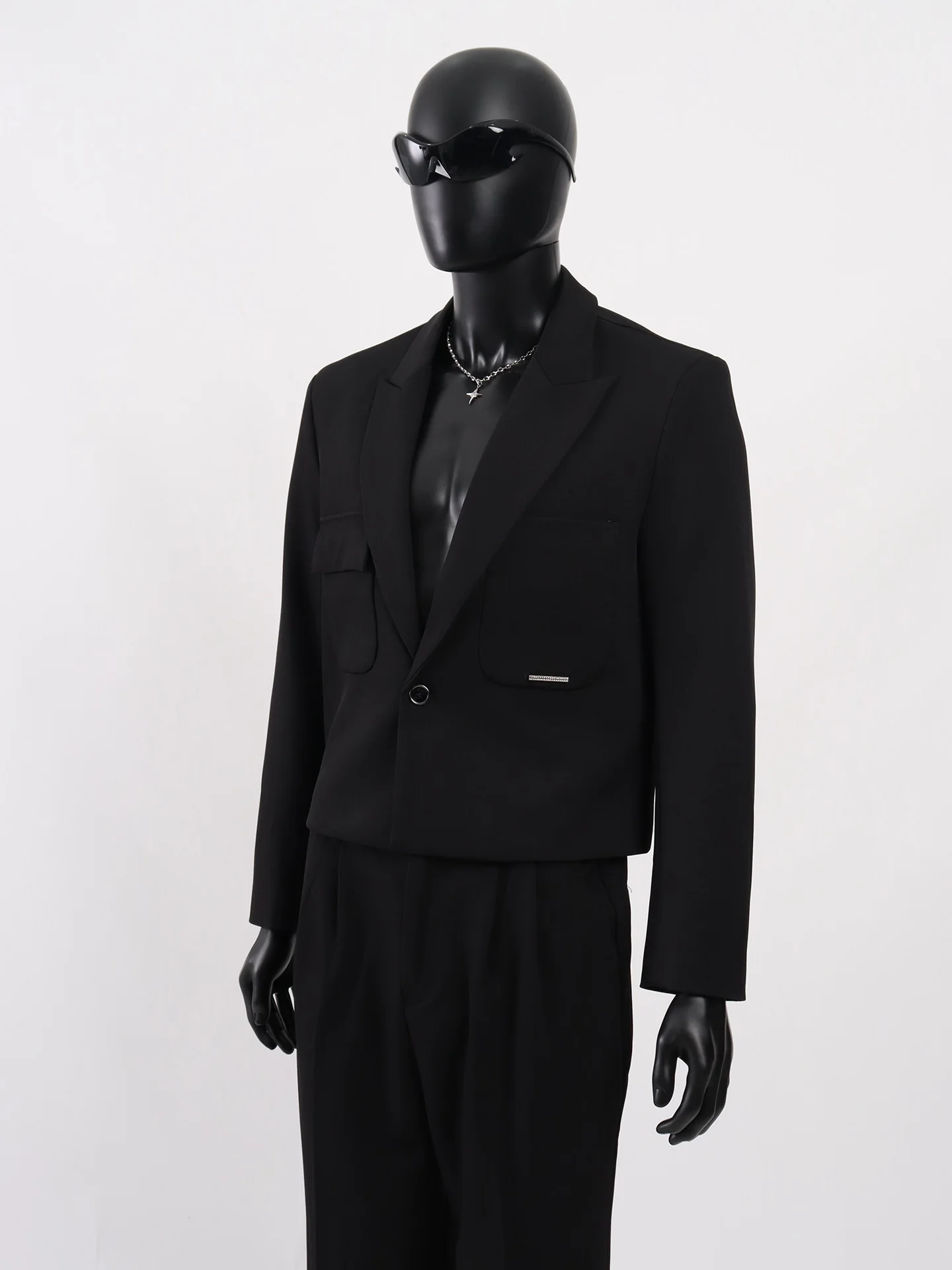 

Starlit ort Tailored Design oulder Pad Men's Suit Casual Sle Pure Color Trendy Autumn Faion Youth