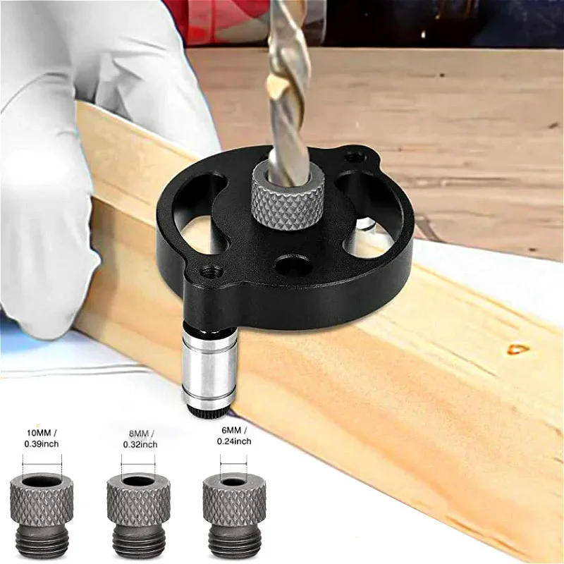 

Woodworking Pocket Hole Jig 6/8/10mm Self-centering Vertical Doweling Jig Drill Guide for Locator Hole Puncher Carpentry Tools