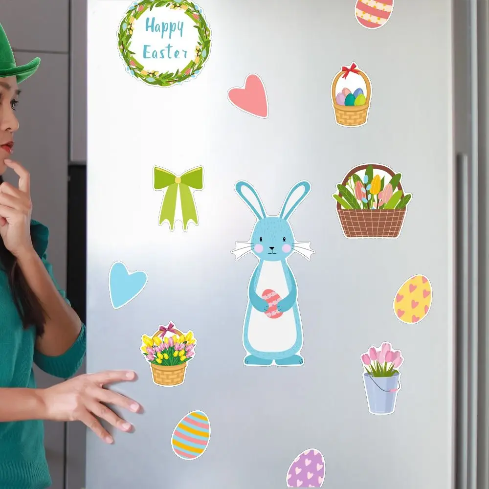 

Creative Bunny Egg Magnets Set Cute Cartoon Magnetic Refrigerator Sticker Bunny Shaped DIY Easter Bunny Fridge Stickers