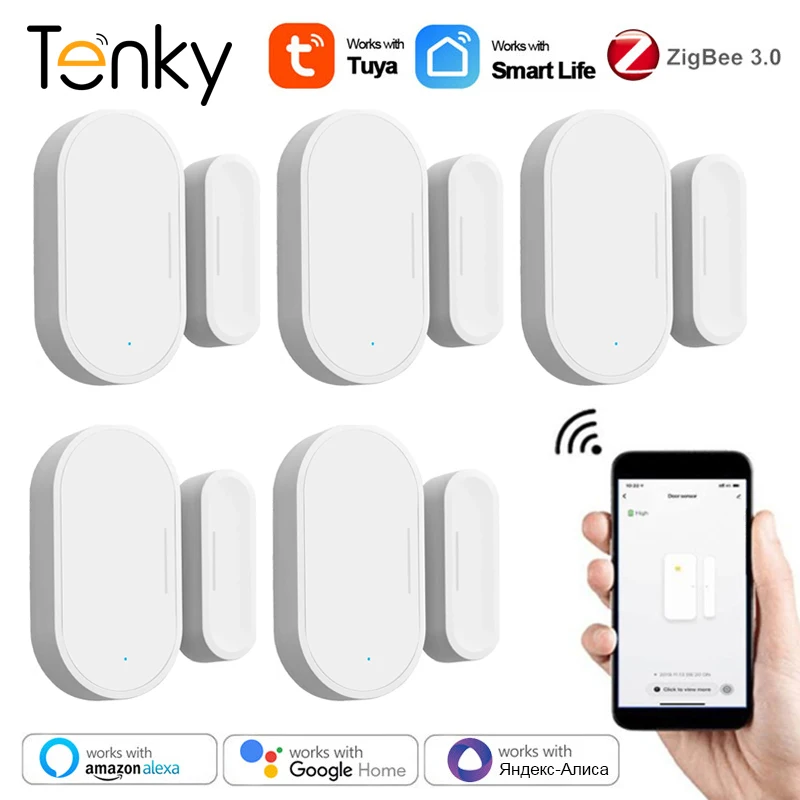 Tuya Zigbee 3.0 Door Window Sensor Smart Home Door Open Closed Detector Smart Life Control Via Alexa Google Home Zigbee2MQT