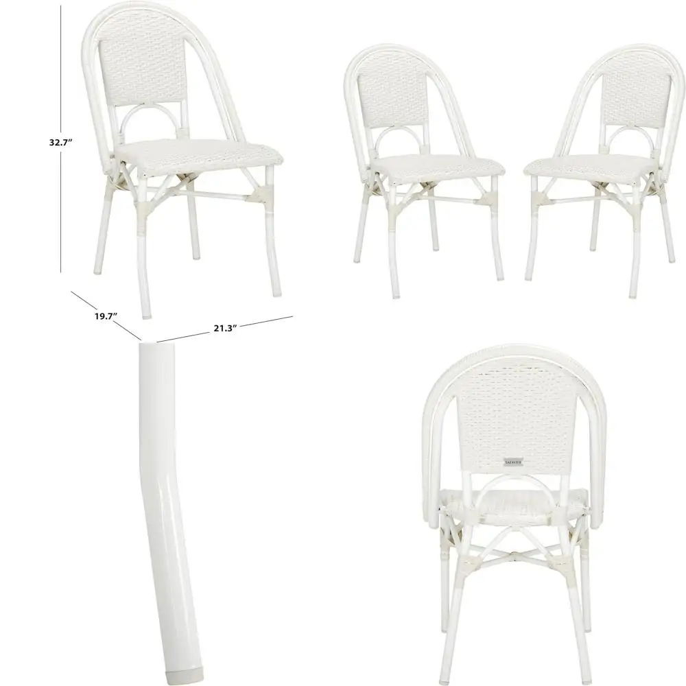 

Outdoor Collection Torino White Parisian Bistro Chair Set o 2 (ully Assembled)