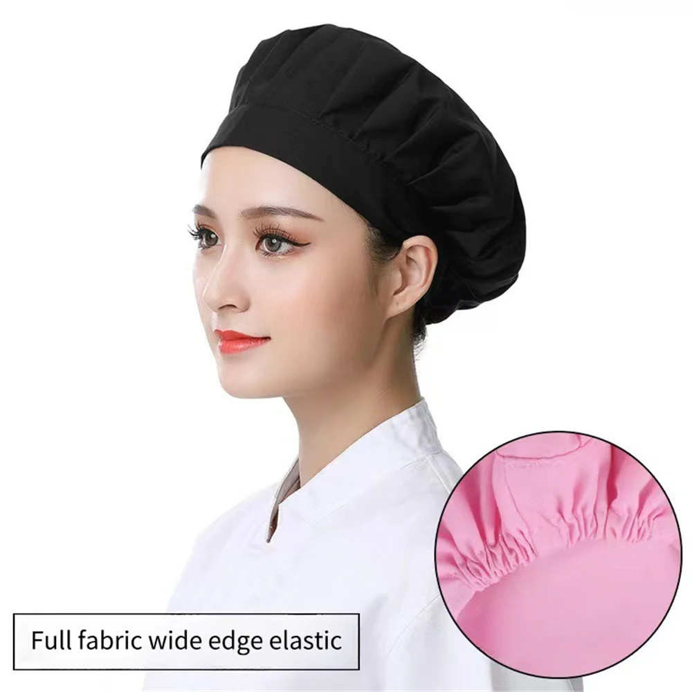 

No Brim Ventilate Chef Hats Suitable For Kitchen Baking Cooking Solid color Safety Hygiene Reusable All cloth Accessories Hat