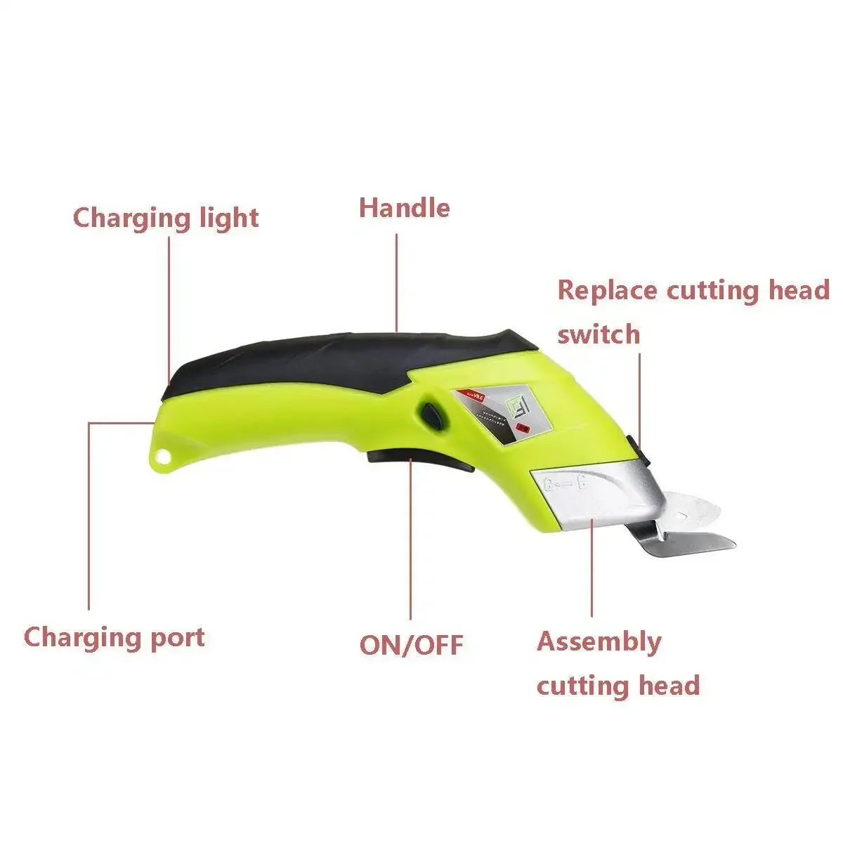 Potable Electric Scissor Auto Cutter Cordless with 2 Blades Simplicity Household 110-220V cutting garment/underwear/leather