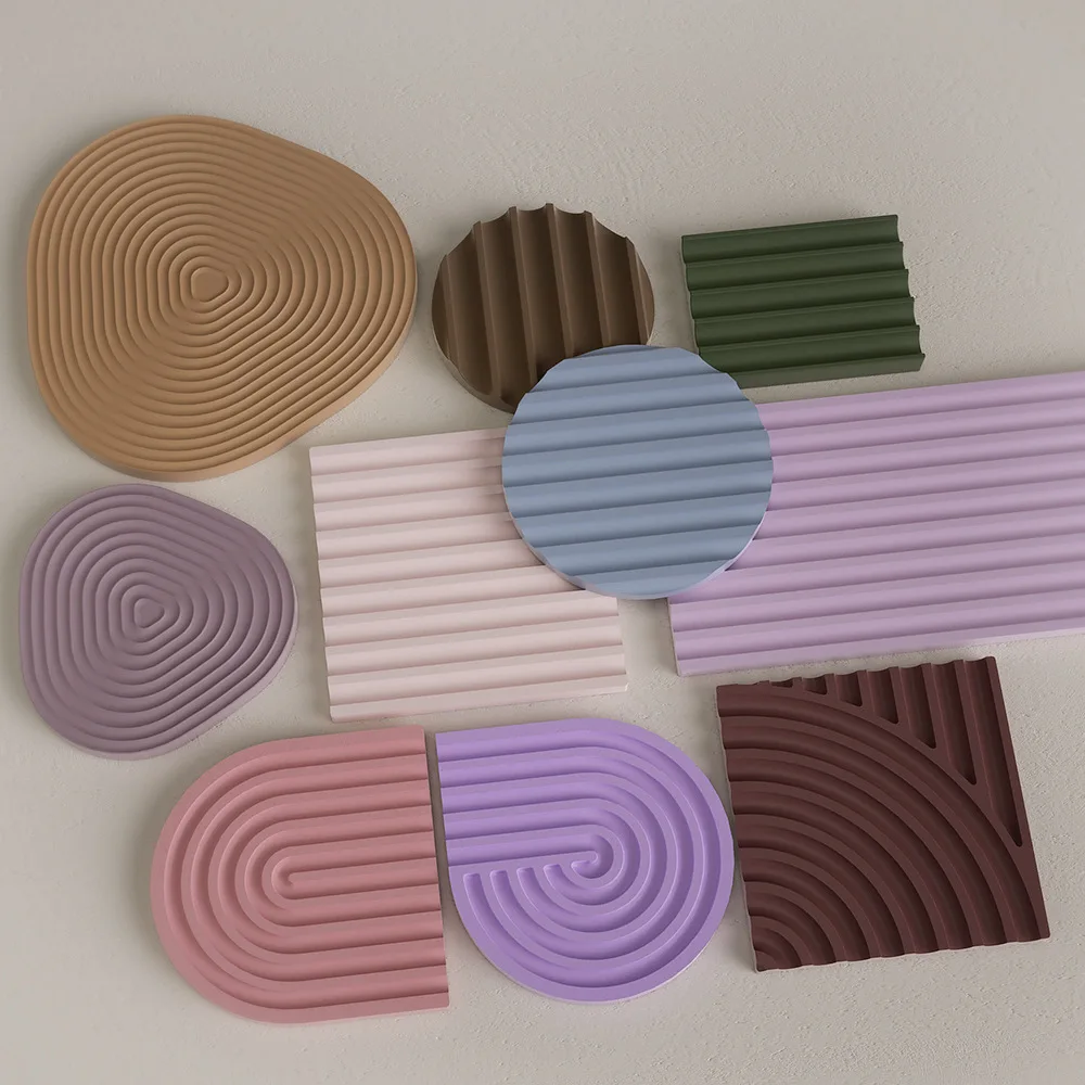 Волнообразный полосатый поднос, силиконовые формы, демонстрационная пластина для ювелирных изделий, гипс, бетон, цементная форма, подставка ручной работы, формы для рукоделия из смолы, инструменты
