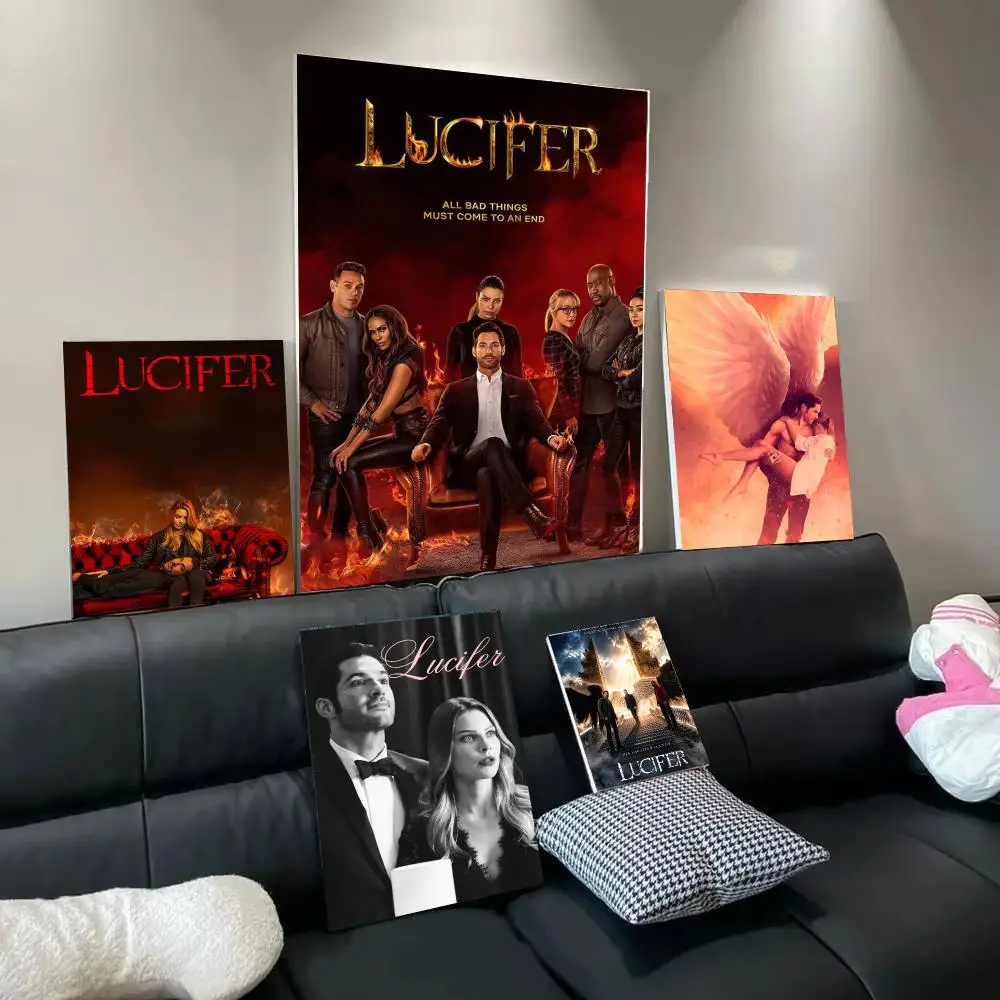 Classic TV L-Lucifer Poster Modern  Wall Art Aesthetic Minimalist Bedroom Decor Cafe Home Gift