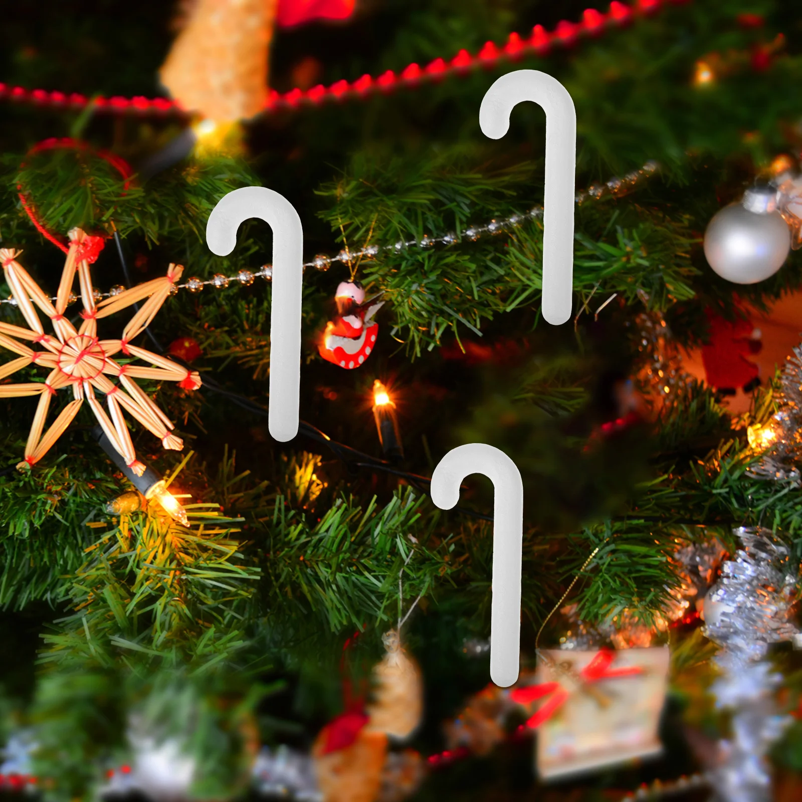 

6Pcs Christmas Tree Adornments Hanging Crutch Decors for Xmas Holiday Party Home Office Window Wall Festive Decoration