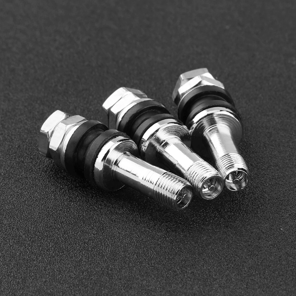 10 قطع من صمام إطارات العجلات بدون أنابيب مع أغطية غبار