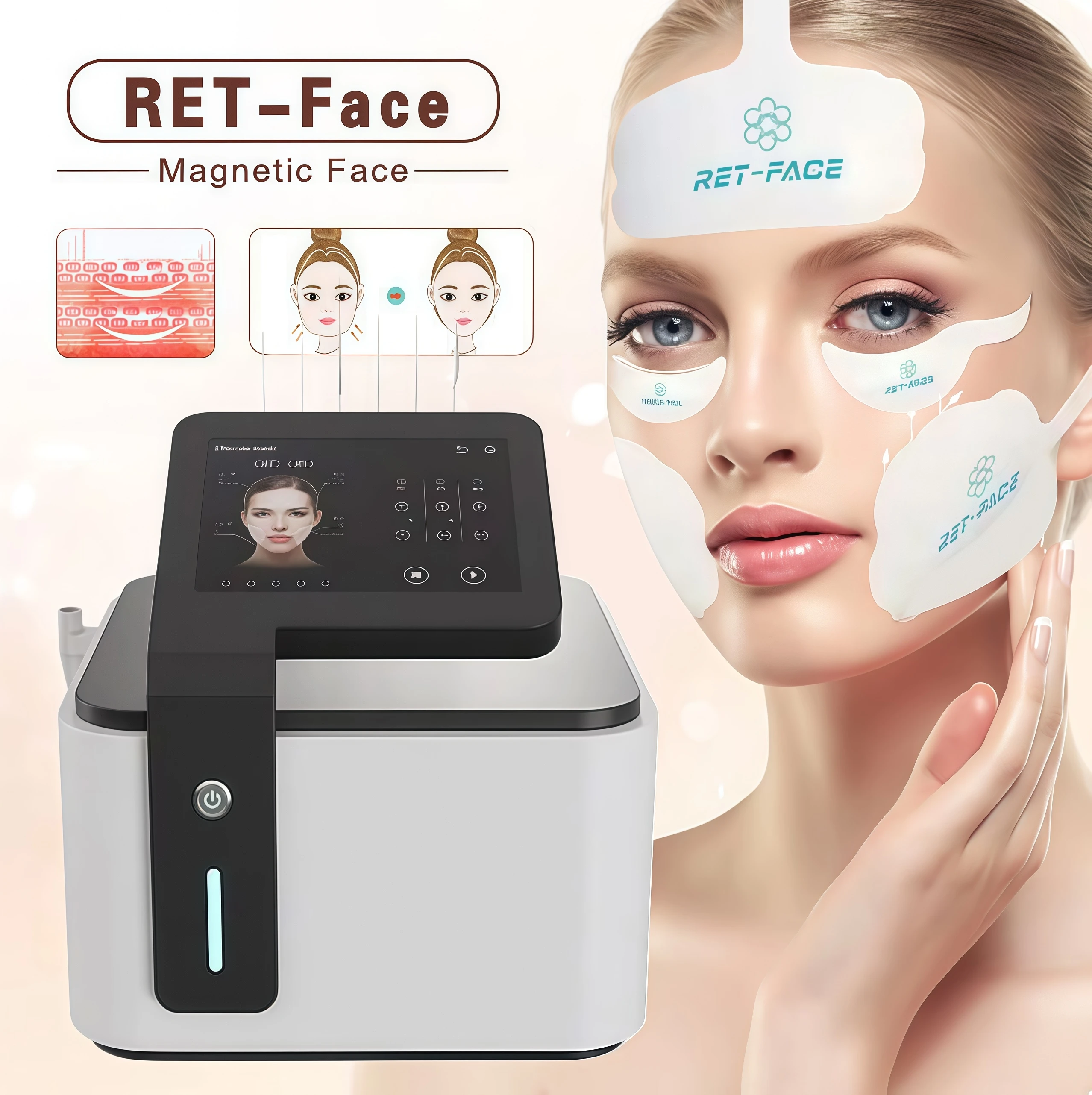 

PE Магнитный массажер для лица 2026 SLyricMachine, массажер для лица, удаление морщин, укрепление кожи, RET, оборудование для похудения, косметическое оборудование, лифтинг лица