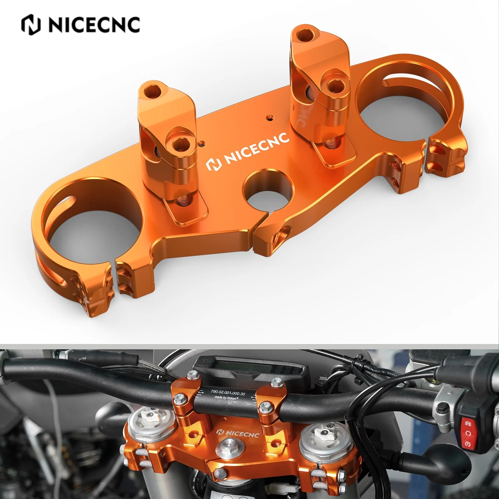 

NICECNC For 2024 KTM EXC 300 SX 125 SXF 450 EXCF 450 350 XC SX XCF XCW XCFW XWF Handlebar Riser Clamps Top Triple Tree Clamp Kit