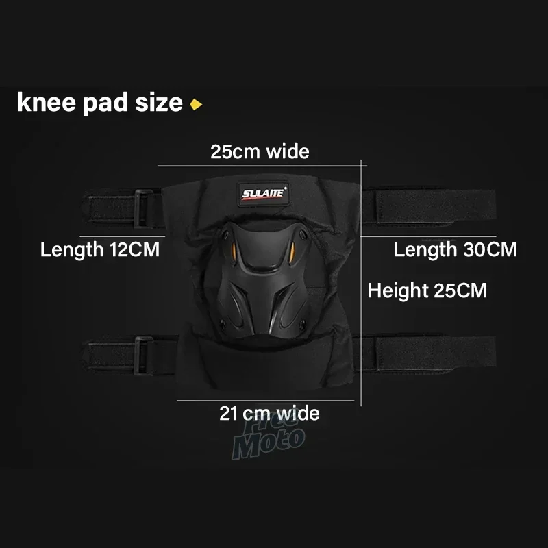 1 Pair Motorcycle Knee Shin Guard Pads Black Adjustable Knee Cap Pads Protector Armor for Motocross Racing Mountain Biking