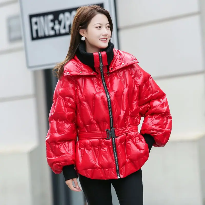 Abrigo de moda y personalizado de longitud media, nueva chaqueta de plumón elegante y de gama alta, abrigo cálido con capucha gruesa, abrigo de invierno