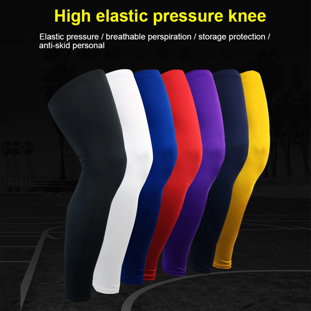 1Piece Sports Long Leg Compression Sleeve Calf Shin Support Men Women Cycling Running Basketball Football Volleyball Tennis Golf