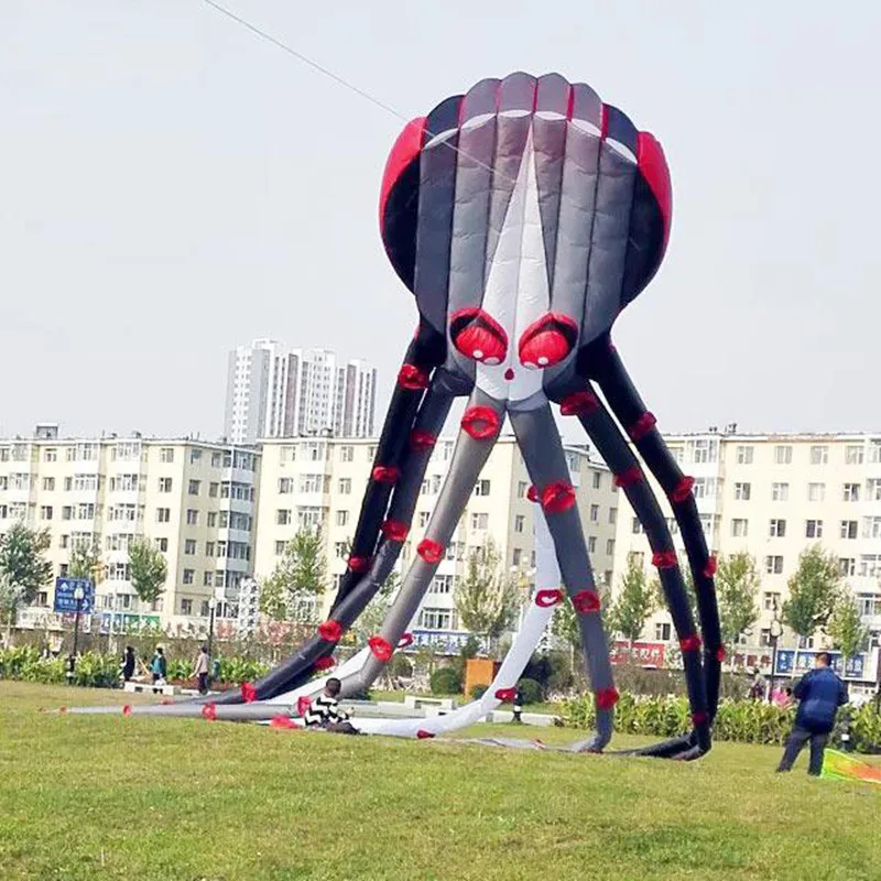 Grote Steenbok octopus vlieger voor volwassenen vliegers parachute nylon vlieger surf vlieger reel winder vliegende slang speelgoed sportshow vlieger plezier