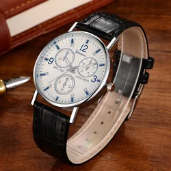 Reloj deportivo ultrafino para Hombre, pulsera de cuarzo analógico con banda de cuero GENEVA, precio barato, envío directo