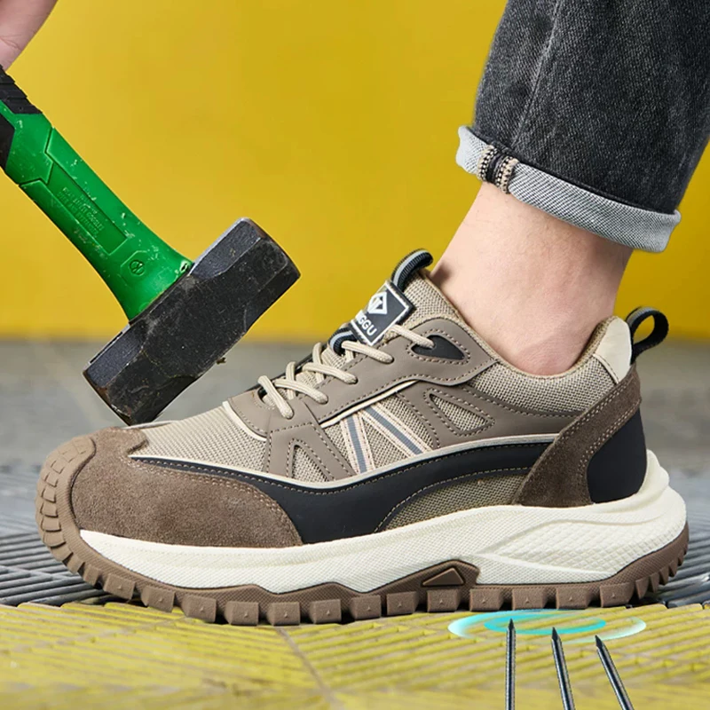 10KV Insulated Shoes Men Composite Toe Anti-Smash Safety Shoes Anti-Puncture Work Shoes Breathable Protective Shoes Anti-slip