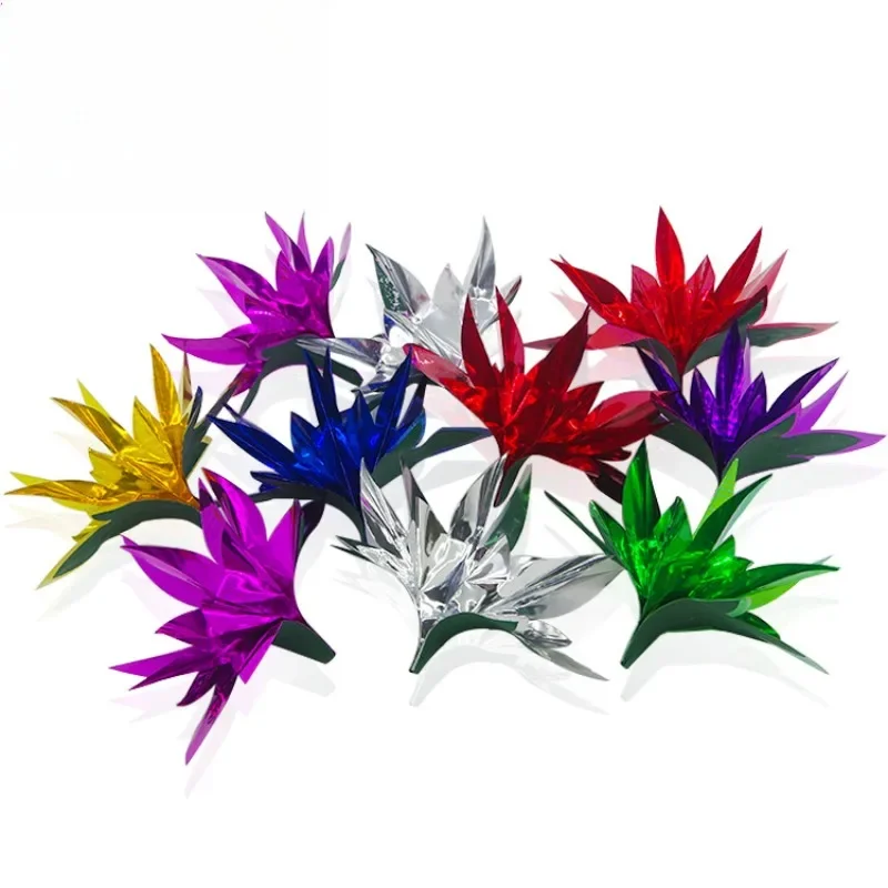 10 Pcs/Set Spring Flowers From Empty Hand Magic Trick PVC Sequins Appearing Paper Flower Close Up Stage Magia Illusions Props