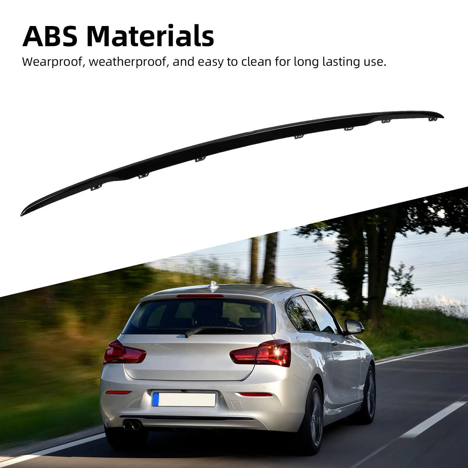 Rear Bumper Trim Strip Black Wear Resisting Stylish Appearance Rear Bumper Trim Cover 51127371758 Weatherproof for Vehicle