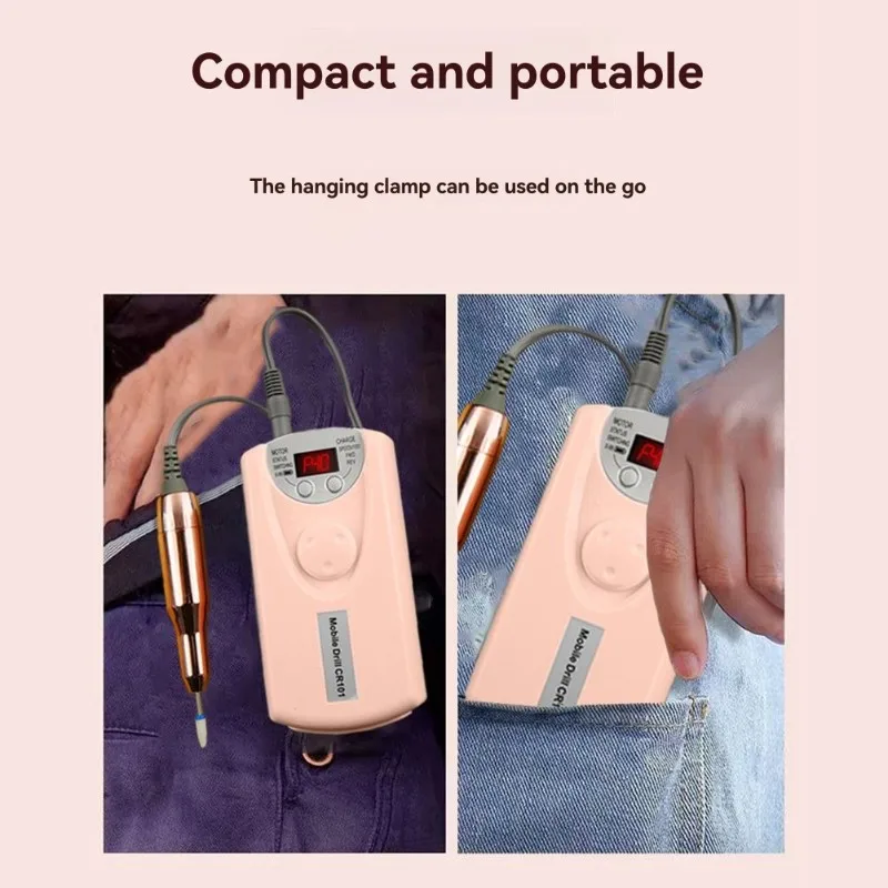 B15C ポータブルマニキュアデバイス 12 研削ヘッドビット付き - 高速電気ネイルファイルキット用ネイルケア用