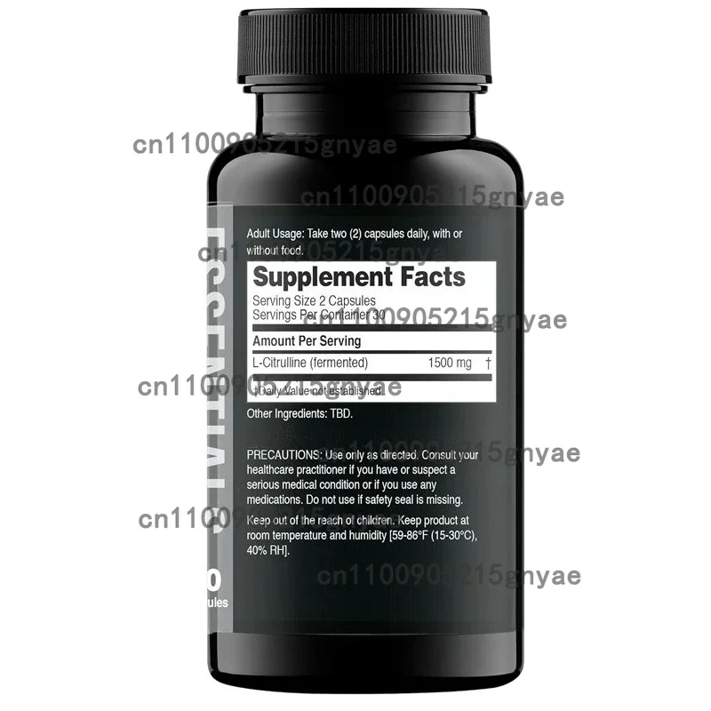 1500 Milligrams of L-citrulline Supplement (60 Vegetarian Capsules) - Endurance, Exercise Performance - Men's Supplement